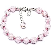Authentic Murano Glass Bracelet Handmade In Italy Aventurine Glass Beads Hand Blown Glass