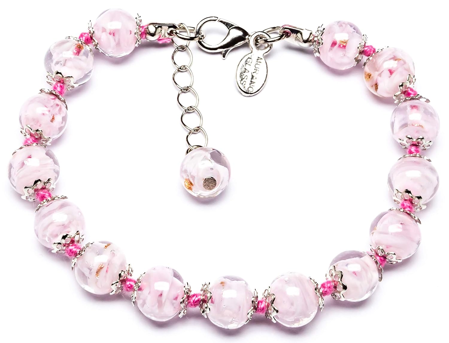 Authentic Murano Glass Bracelet Handmade In Italy Aventurine Glass