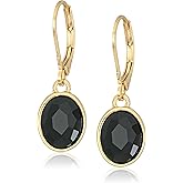 Anne Klein "Ear Spectacular" Gold-Tone Jet Single Stone Drop Earrings