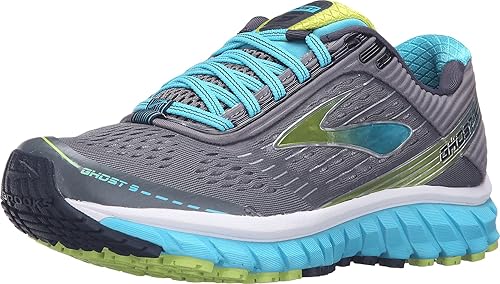 Brooks Women's Ghost Silver/Blue Atoll/Lime Punch Running Shoes