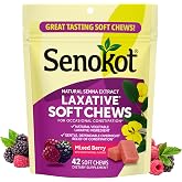 Senokot Laxative Soft Chews, Mixed Berry 42 Chews | Overnight Constipation Relief, Senna Laxative Extract