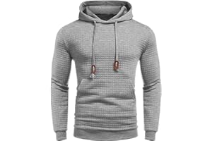 TOWMUS Mens Hoodies,Men's Slim Fit Long Sleeve Lightweight Zip-up Solid Hoodie with Kanga Pocket Hooded Sweatshirts Sweaters