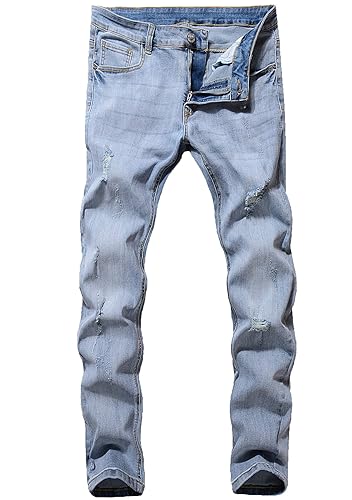 ZLZ Men's Ripped Skinny Distressed Destroyed Slim Fit Stretch