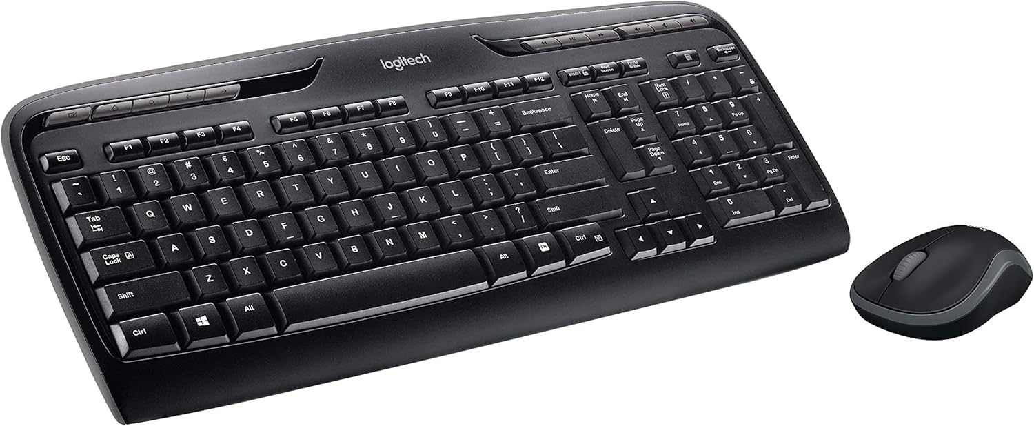 Logitech MK320 Wireless Desktop Keyboard and Mouse Combo — Entertainment Keyboard and Mouse, 2.4GHz Encrypted Wireless Connection, Long Battery Life: Electronics