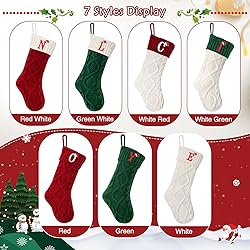 VRFASHION Christmas Stockings with Initials, Letter