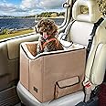 Petsfit Dog Booster Seat, Washable Pet Car Booster Bucket Seat with Portable Carrying Case for Puppy, Cats, Small Dogs (Small, Tan)