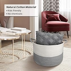 Haidms Large Cotton Rope Basket, XXL Blanket Basket