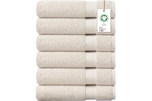 Delara Towels Cotton Washcloths Set 100% Organic Cotton, GOTS Certified Premium Quality Face Cloths, Feather Touch Technology Highly Absorbent and Soft Feel Fingertip Towels, Pack of 6
