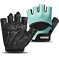 HOZMOZ Ventilated Weight Lifting Gloves, Thick Padded Gym Gloves for Women Men, Workout Gloves with Full Palm Protection & Grip & Shock Absorption Fitness Training Exercise Gloves