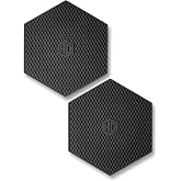 HexClad 2 Pack Black Hexagonal Silicone Trivets Nonslip Hot Pads | Heat Resistant