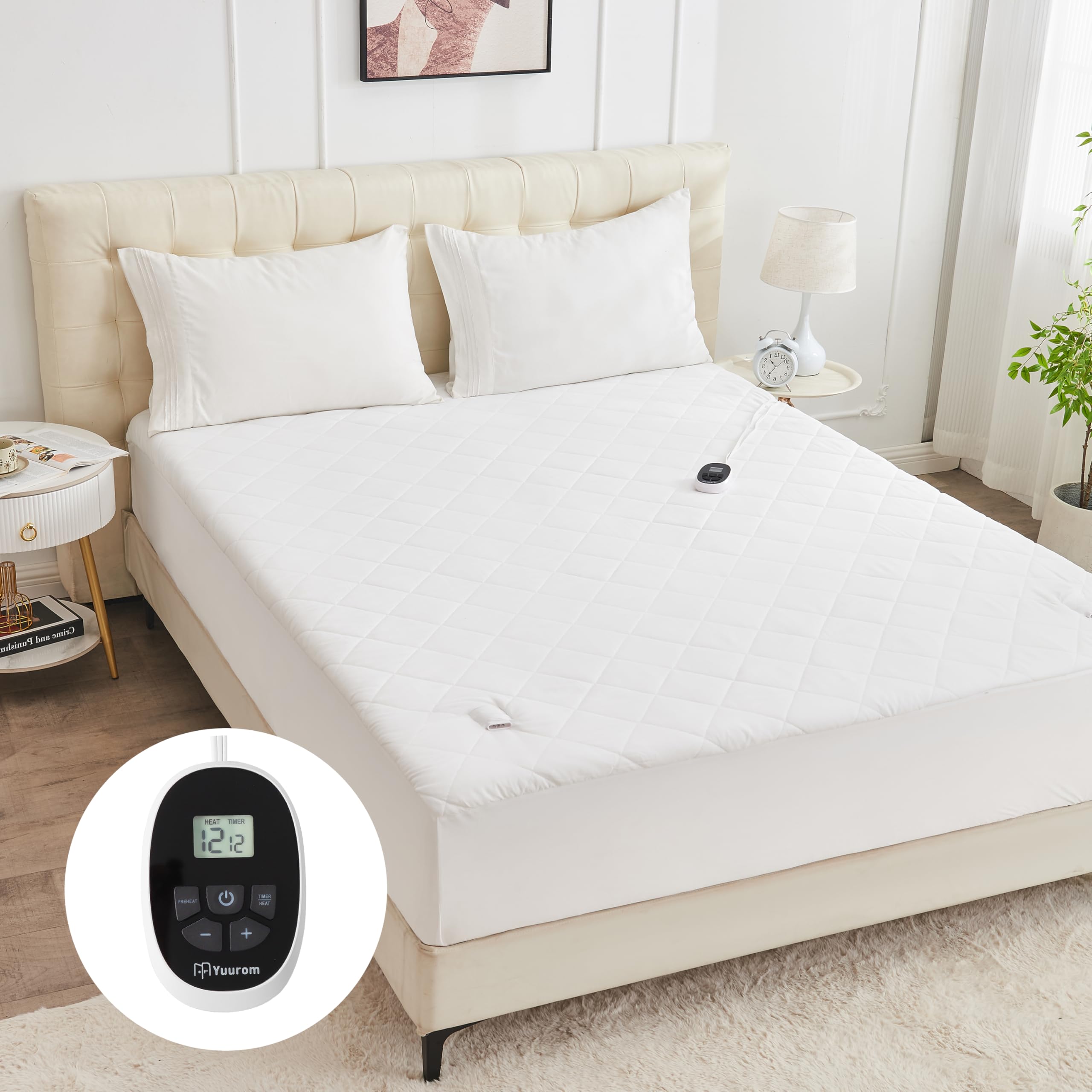 Photo 1 of Yuurom Heated Mattress Pad Full 54"×75", Bed Warmer with Memory&Preheat Functions, Electric Mattress Pad Single Control 12 Heat Settings 12-Hour Auto Off 13ft Extra Long Cord Fits 18-24" Deep Pocket