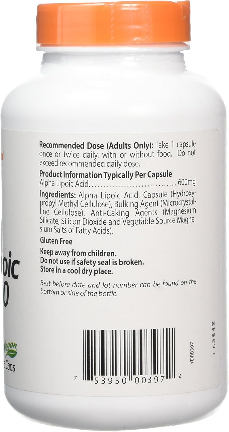 Doctor's Best 600 mg Alpha Lipoic Acid Capsules - Pack of 180, No Color, 180 count (Pack of 1) - Image 4