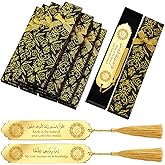 Eaasty 12 Pcs Quran Acrylic Bookmarks with Gold Tassels in Gift Boxes Eid Mubarak Bookmark Gift Ramadan Kareem Bookmark for Islamic Men Women Wedding Favors