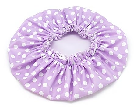 Basicare Purple Shower Cap with White Dots