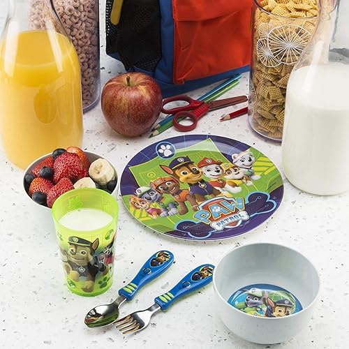 Zak Designs Paw Patrol Kids Dinnerware Set Includes Plate, Bowl