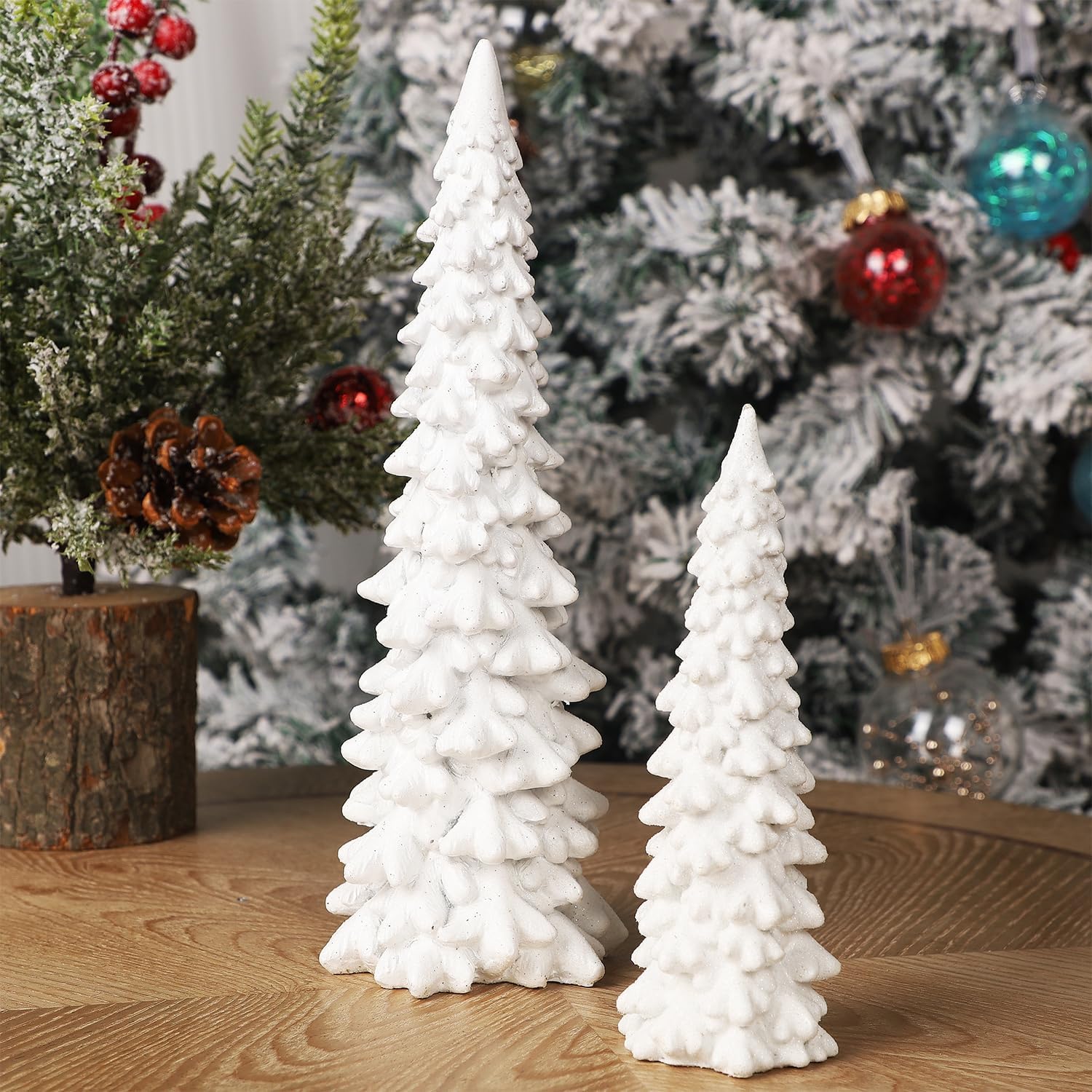 Trees - Juegoal Christmas Tree Table Decorations Set of 2, 9.5