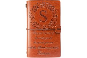 Filten Thank You Gifts Monogrammed Initial Leather Journal Make a Difference Notebook Inspirational Gifts Appreciation Gifts Employee Boss Pastor Volunteer Nurse Doctors Teacher Coworkers for Women
