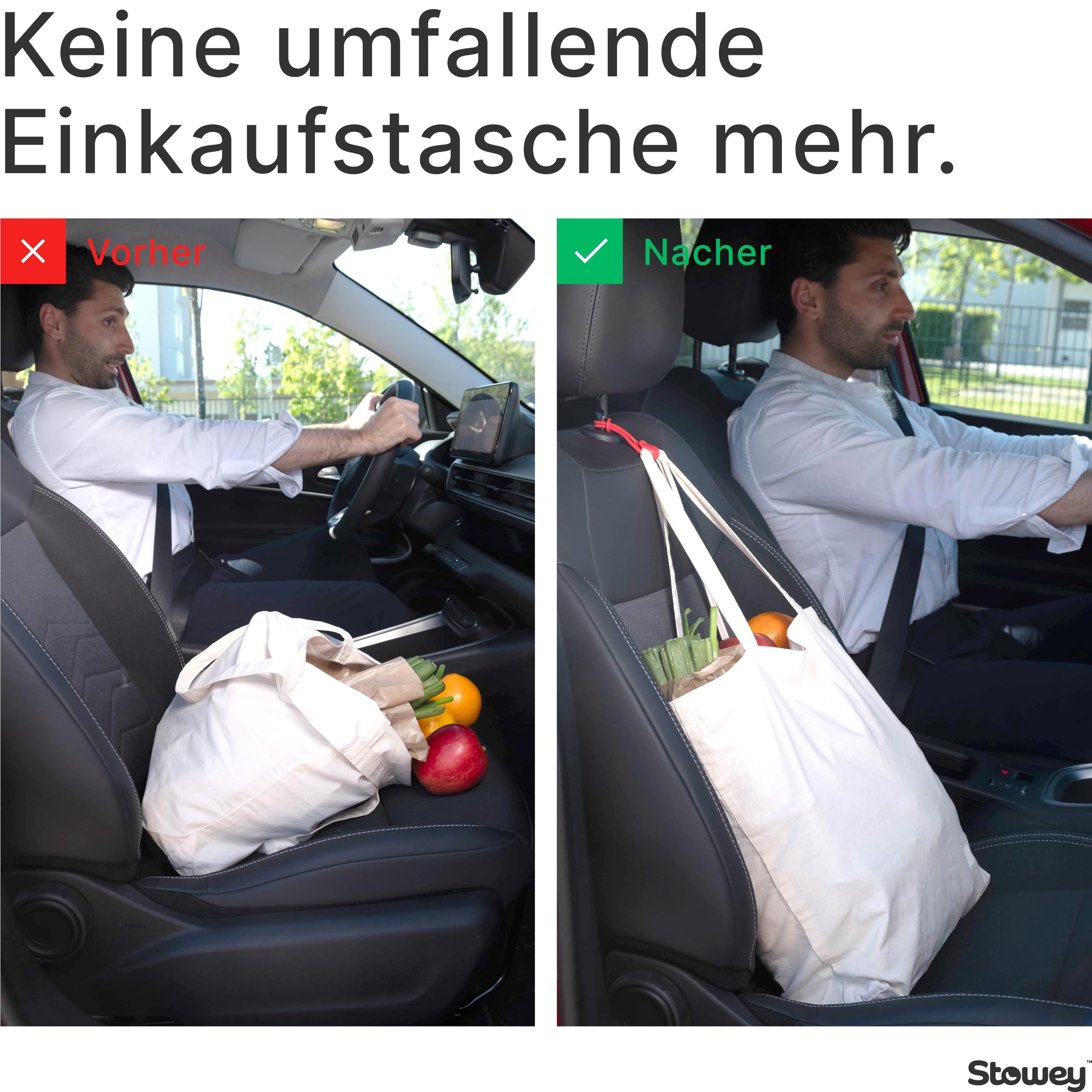 Car Hook Kleiderhaken für Auto Haltegriff - Das Must Have Auto Reise Zubehör hält Jacke & Tasche, Kleiderbügel Auto & Kopfstützen Haken, Auto Gadgets für Frauen & Männer, 1x Jackenhalter Auto Schwarz 5