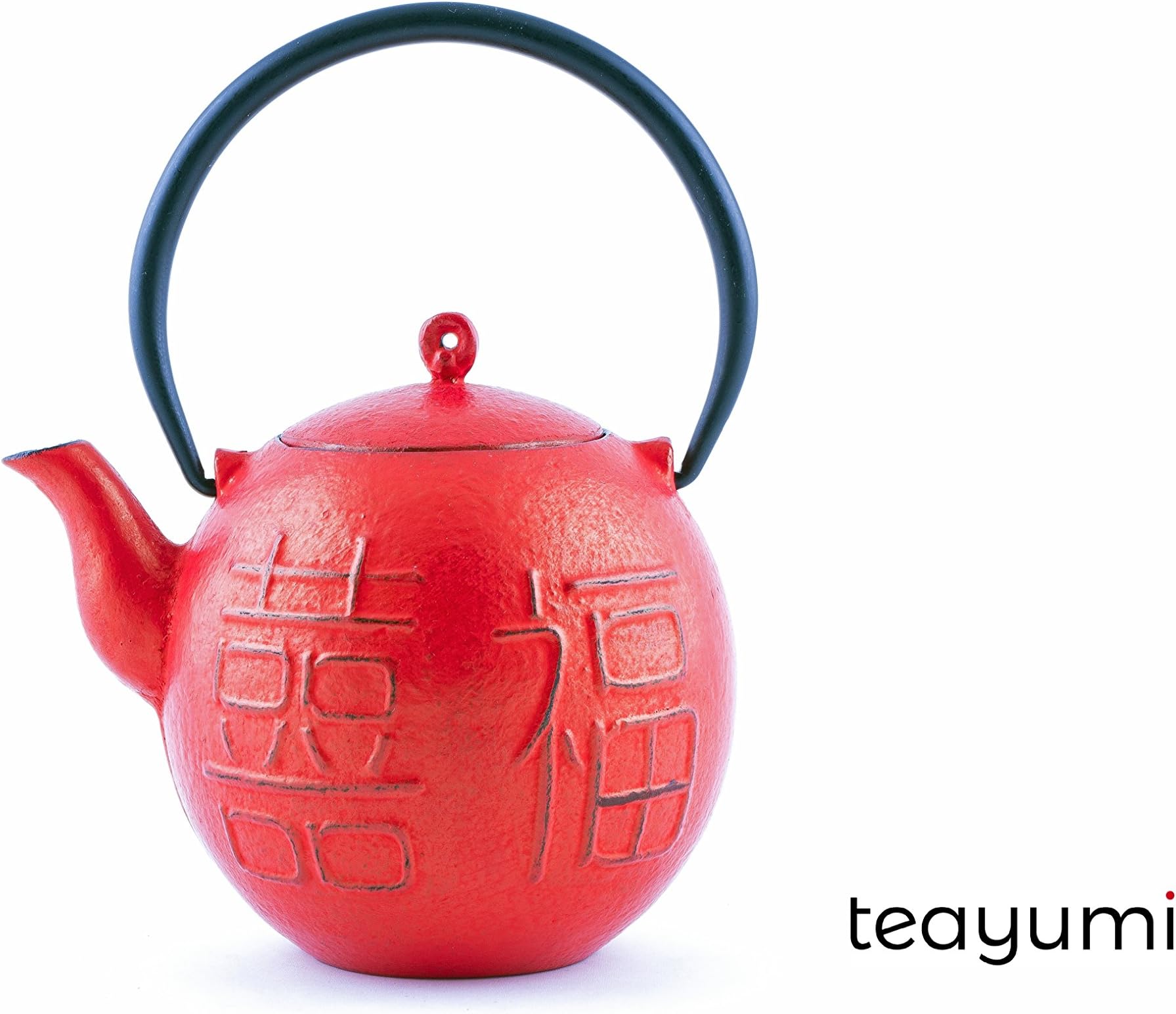 Teayumi Yogi Cast Iron Tea Pot 0.9 Litres Red/Black