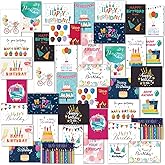 Harloon 200 Pack Happy Birthday Card Assorted Bulk with Blank Envelopes and Stickers 4 x 6 Inches Greeting Blank Happy Birthday Cards for Men Women Adults Kids, 20 Styles(Colorful Style)