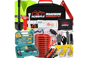 HLWDFLZ Emergency Car Kit with Jumper Cables & Snow Shovel, Winter Roadside Assistance Safety Kit for Cars, Trucks, SUVs and RVs