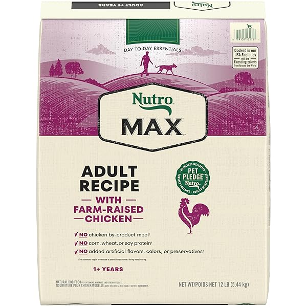 NUTRO MAX ADULT DRY DOG FOOD WITH FARM-RAISED CHICKEN, 12 LB BAG