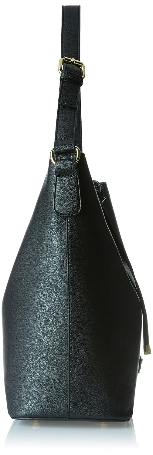 cathy london women's handbag with sling bag, material- synthethic leather, colour- black