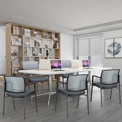 CLATINA Mesh Back Stacking Arm Chairs with