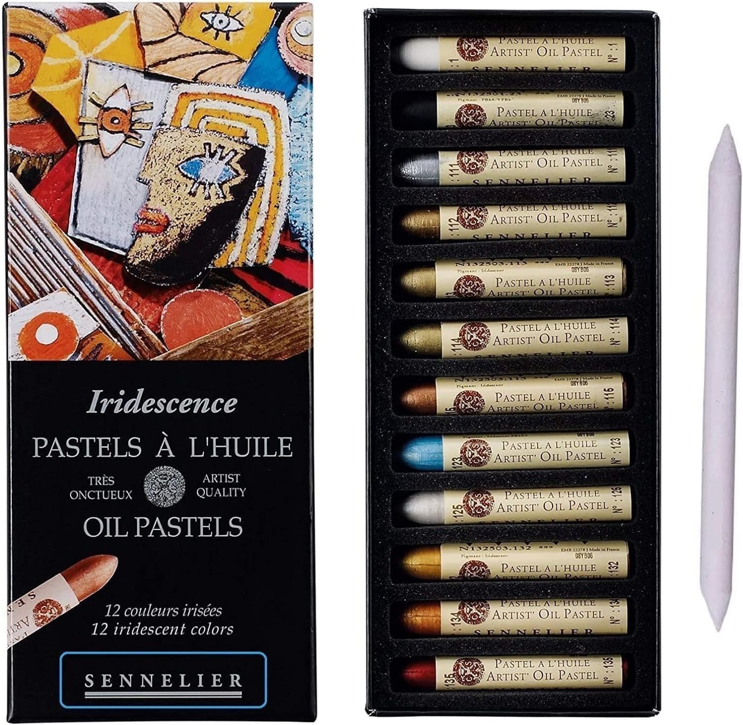 Sennelier Oil Pastels Iridescent 12 Assorted Colours,Classic Selection