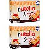 Ferrero: "Nutella B-ready " a crisp wafer of bread in the form of mini baguette stuffed with a creamy Nutella * 15 pieces * 10.13 oz (286g) * Pack of 2 [ Italian Import ]