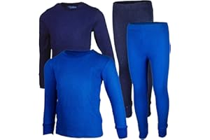 BROOKLYN VERTICAL Boys 4-Piece Thermals Set | Long Sleeve Shirt, Pants Ages 1-16