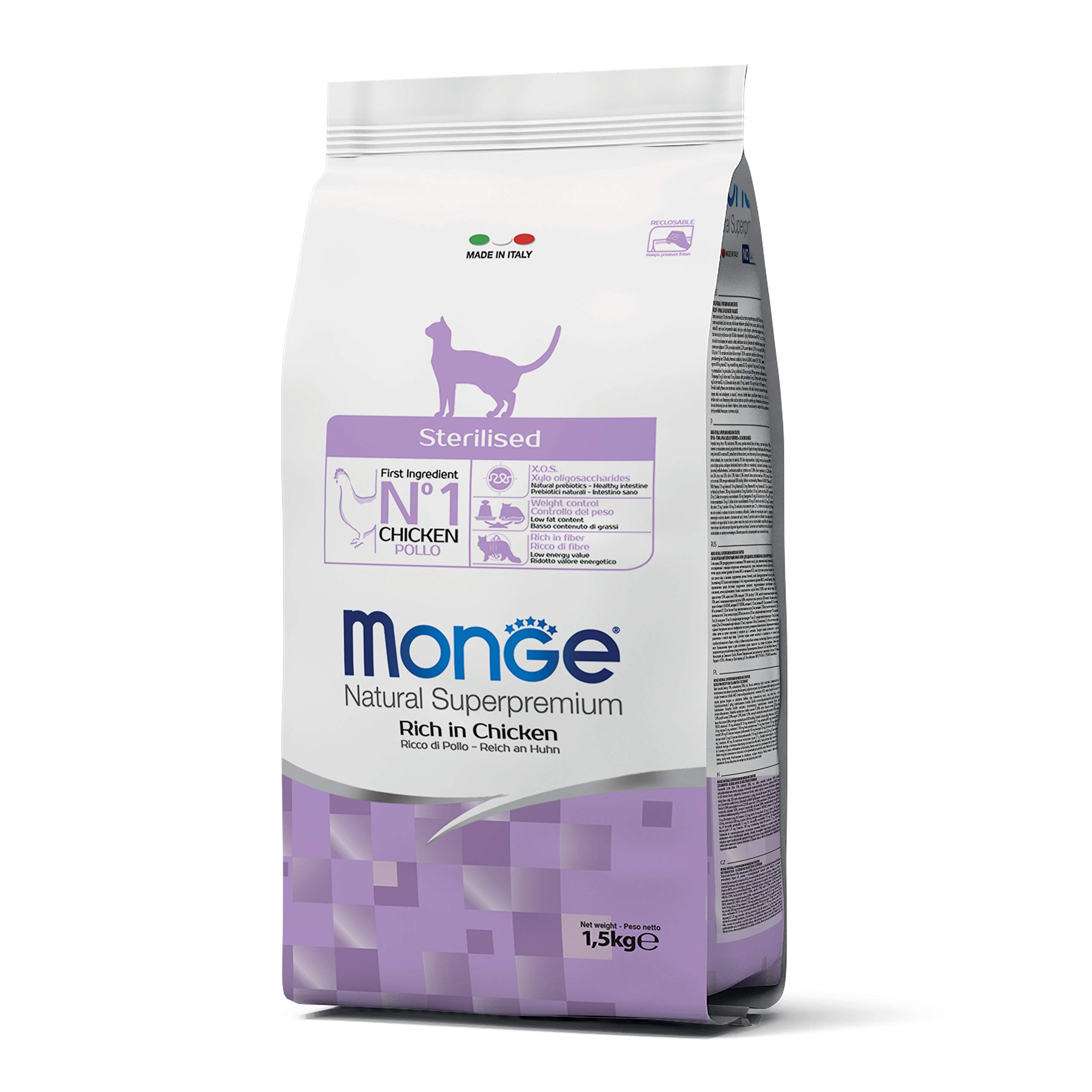MONGE NATURAL SUPERPREMIUM Cat Sterilised Food Premium Dry Cat