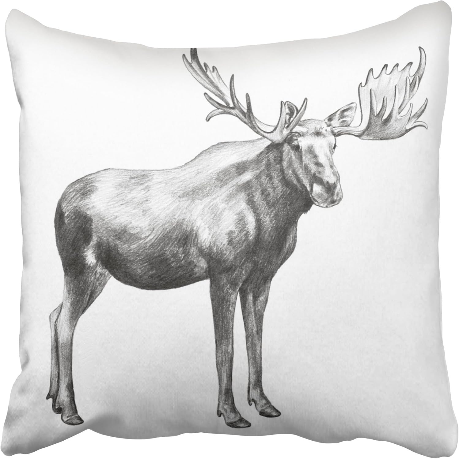 Amazon Com Emvency Black Hand Moose Pencil Sketch White Huge