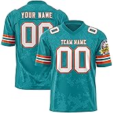 Custom Football Jersey Stitched Name Number Personalized Football Short Sleeves Shirt for Men Women Youth Kids