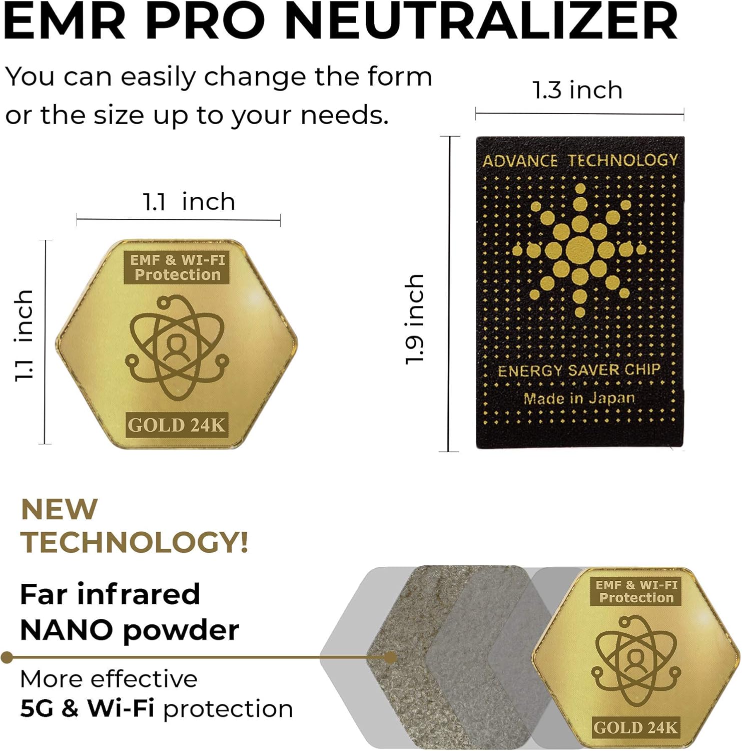 EMF&5G Blocker 6+1 pcs for Mobile Phones 2021 Latest Model – EMF Protection Cell Phone Stickers - 24K Gold EMF Pro Neutralizer - 5G Mobile Phone Protector - Anti-Radiation 7 Shilds for All Devices