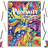 Swear Words Coloring Books Cuss Words for Adult Spiral Bound Page One Sided Design, Funk Coloring Pages with Stress Relieving 24 Colorful Coloring Pages Coloring Book of Cuss Words Gag Gift for Friend