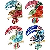 DD-life 4 Pcs Colorful Parrot Brooch Pins Cute Dress Accessories Fashion Shiny Brooch for Any Special Occasions