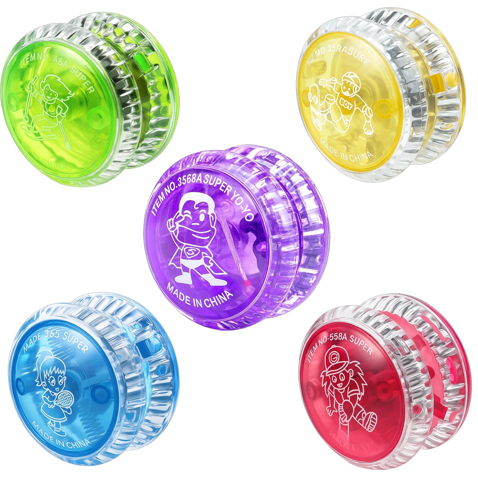 Yoyo, 5 Pack Light Up Yoyo, Flashing Responsive Yo Yo Balls for Adult, Perfect for Beginners, Party Favors, and Fun Trick Play for Adults, for Birthday Party, Classroom Prizes