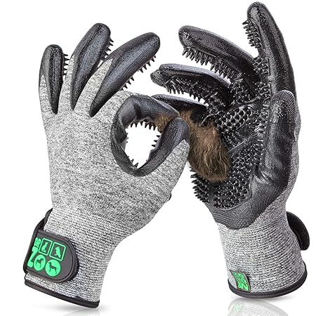 DR Zoo Fellpflege-Handschuhe als Bürste für Katzen-Haare, Hunde-Haare und Pferde-Haare