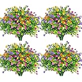 LADADA 12 Bundles Outdoor Plant Flowers, Multi Color UV Resistant, Outdoor Porch, Home Courtyard, Garden Decoration（Mix Color）