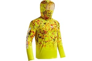Rodeel UPF 50+ Men’s Long Sleeve Performance Fishing Hiking Shirt with Mask UV Neck Gaiter Hoodie