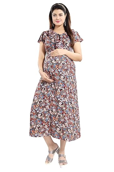 Rayon Printed Maternity Dress