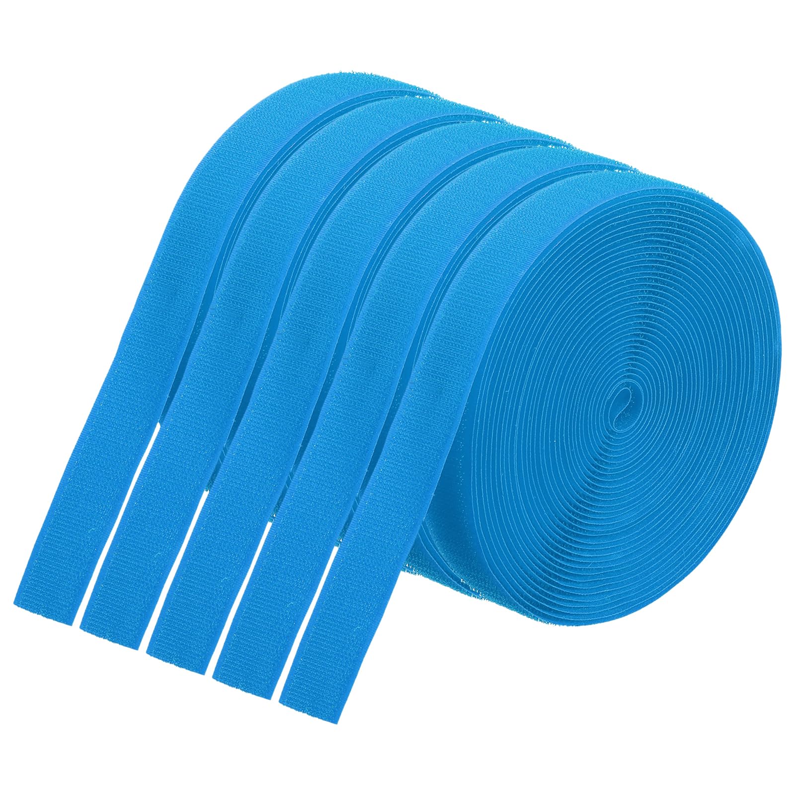 PATIKIL 26.25 Feet Carpet Marker Strips, 5 Rolls Nylon Carpet Strips Spots Hook Tape for Classroom Floor Decoration Teacher Education Social Distance, Blue