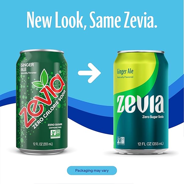 ZEVIA ZERO CALORIE SODA, GINGER ALE, 12 OUNCE CAN