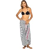 Back From Bali Womens Sarong Beach Swimsuit Bikini Cover up Wrap Peacock & Clip