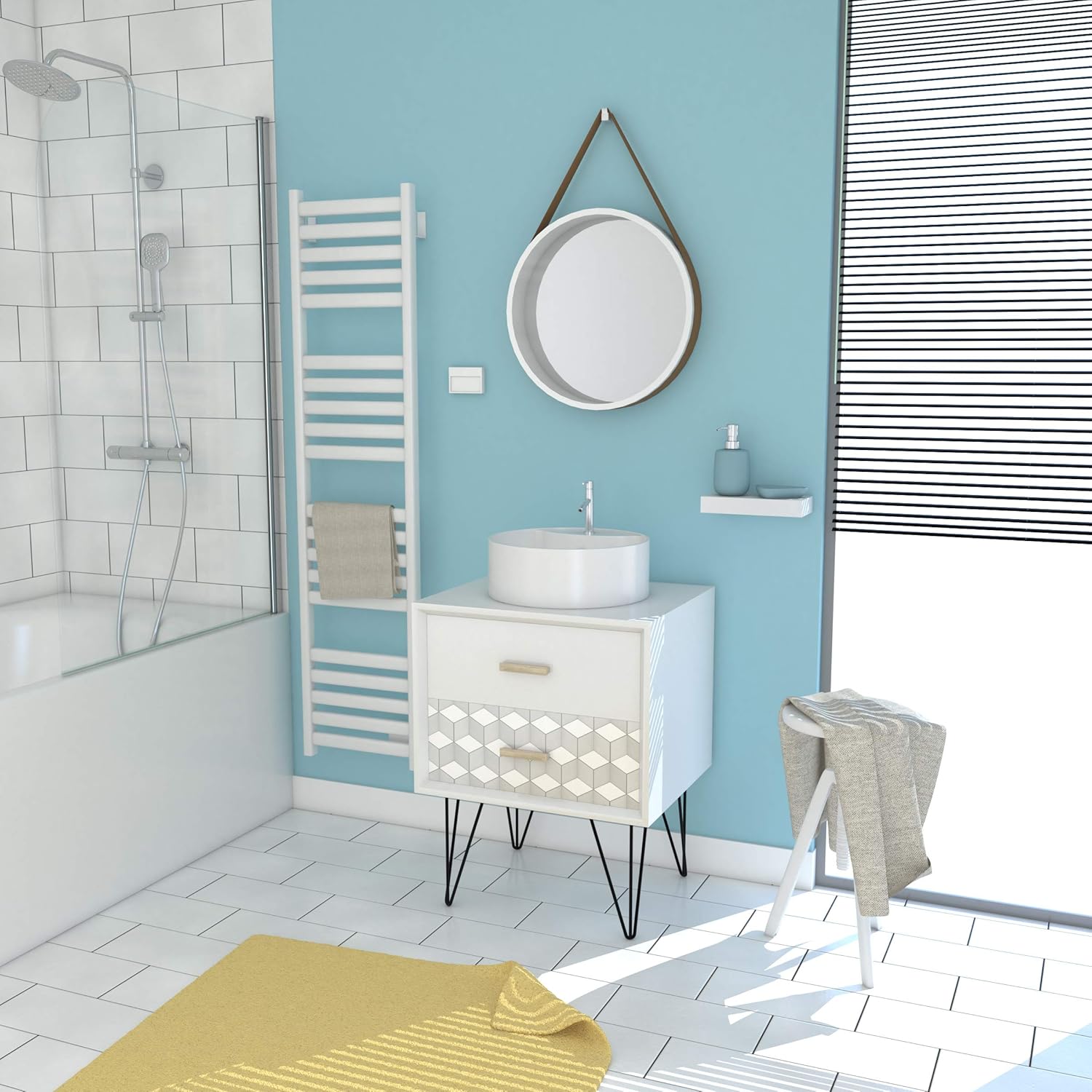 Lavabos De Salle De Bain Cuisines Et Salles De Bain Aurlane Meuble Salle De Bain 60 Cm Monte Suspendu Blanc H70xl60xp45cm Vasque Et Miroir Avec Tiroirs Oaky 60 Kendalfloral Com