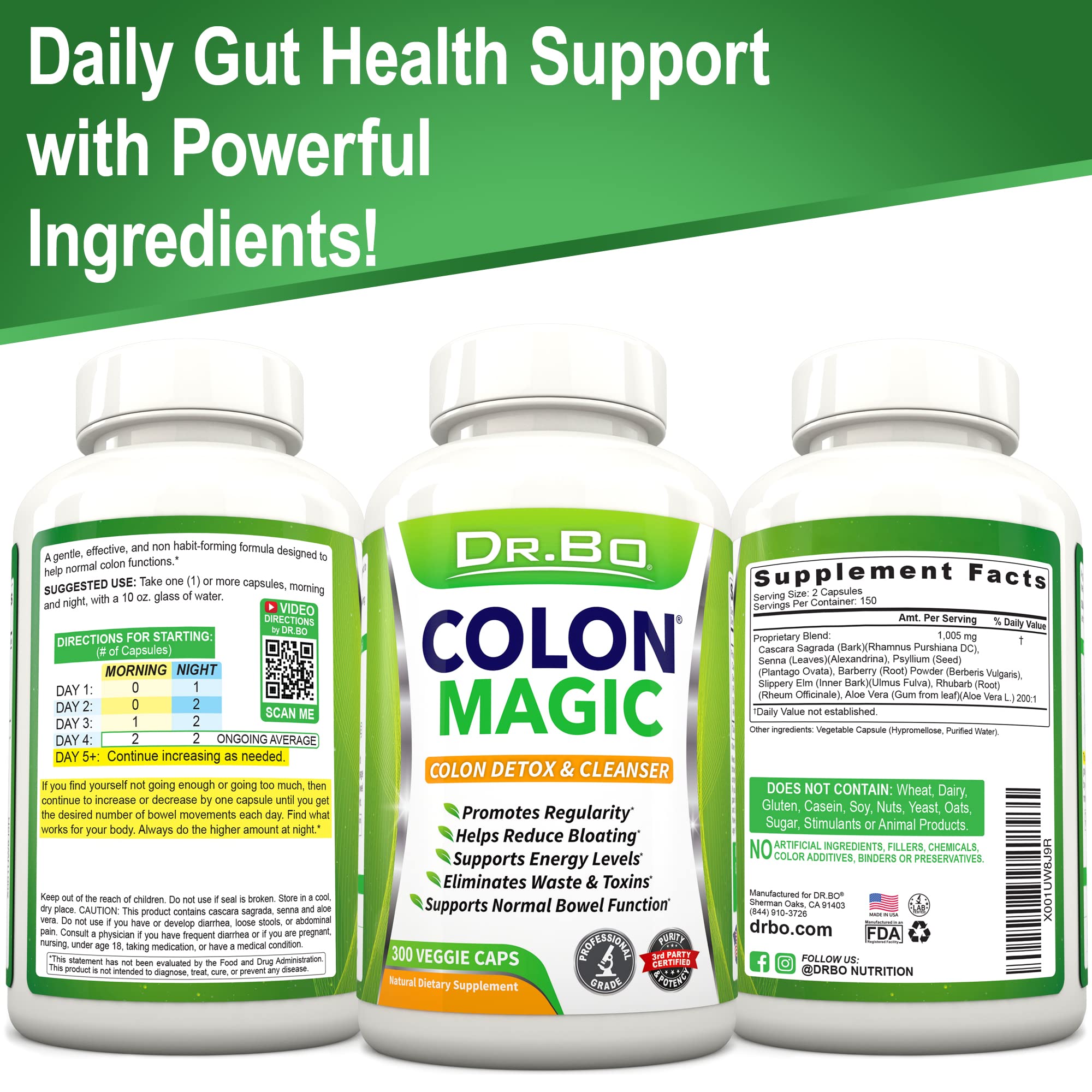 Colon Cleanse Detox Formula - Natural Bowel Cleanser Pills for Intestinal Bloating & Fast Digestive Cleansing - Daily Constipation Relief Supplement Gut, Belly, Stomach - Women Men Herbal Weight Flush