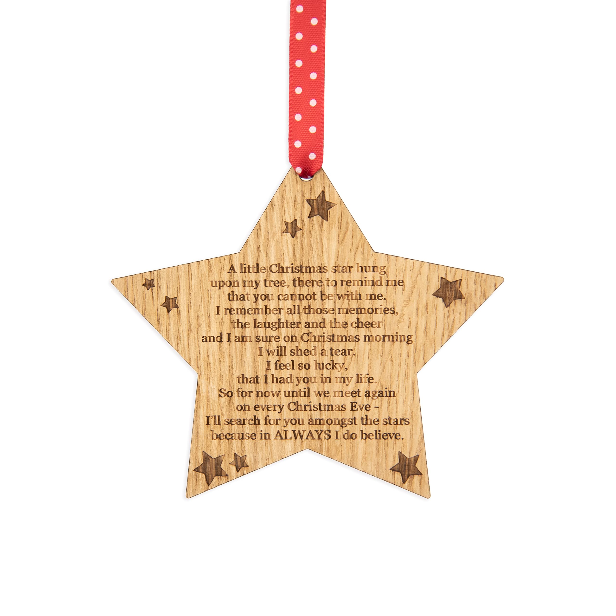 Remembrance Memorial Christmas decoration | In Memory Wooden Heaven Bauble for Mum & Dad relative or friend | 10CD