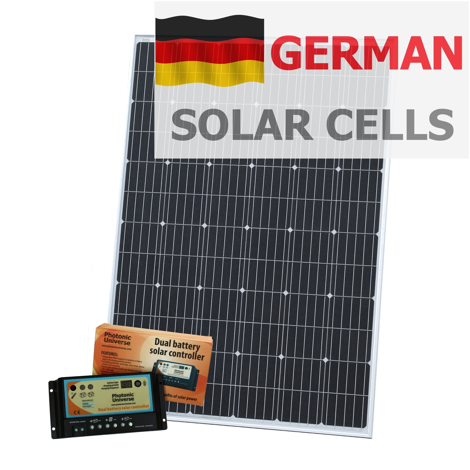 Buy 250W 12V Photonic Universe dual battery solar charging kit made of