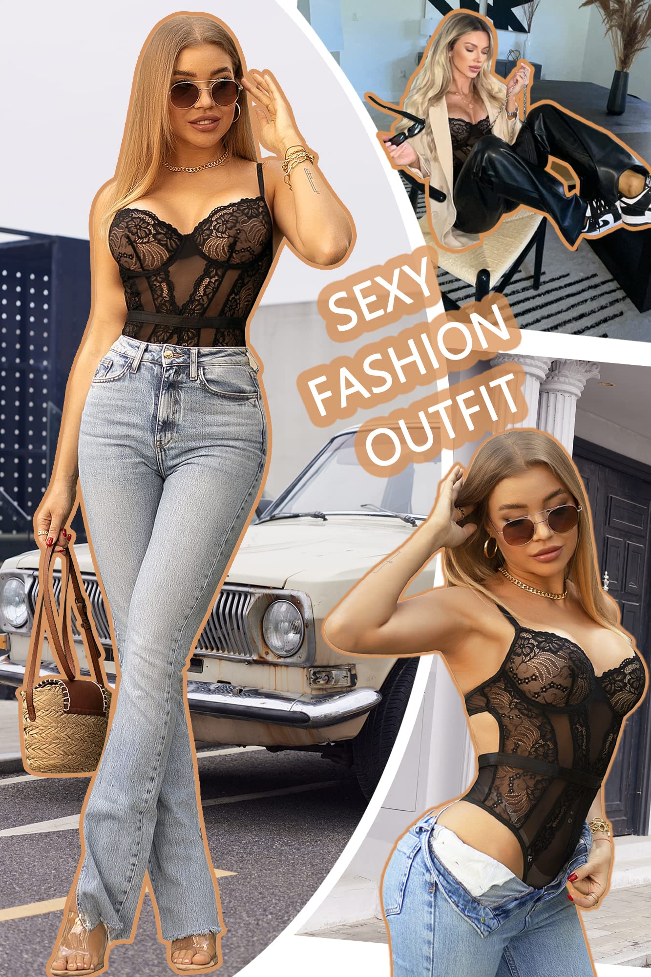 Avidlove Women Lingerie Bodysuit Lace Teddy Snap Crotch One Piece Underwire Babydoll
